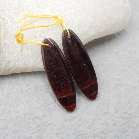 Natural Tiger's Eye Earring Beads 35X11X4mm, 4.6g