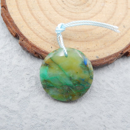 Natural Chrysocolla Pendant Bead 20X4mm, 3.1g