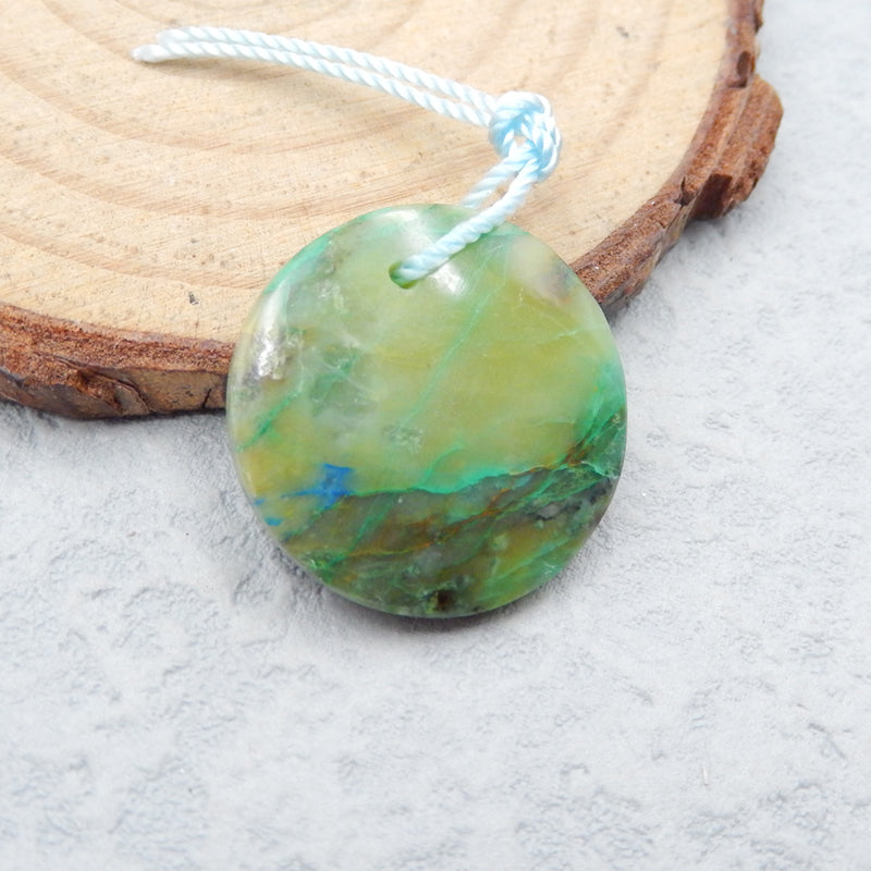 Natural Chrysocolla Pendant Bead 20X4mm, 3.1g