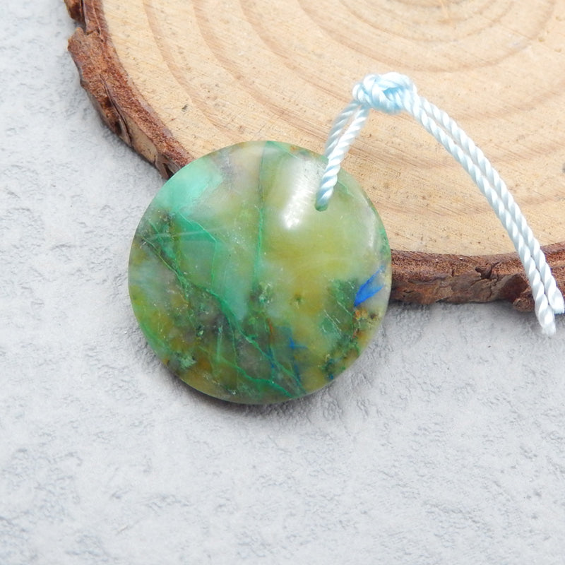 Natural Chrysocolla Pendant Bead 20X4mm, 3.1g