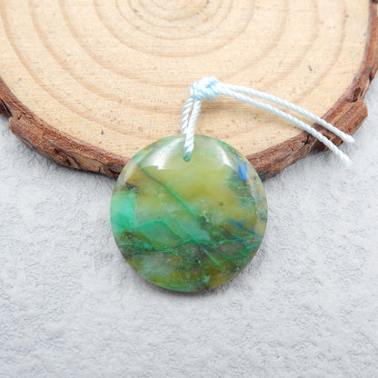 Natural Chrysocolla Pendant Bead 20X4mm, 3.1g