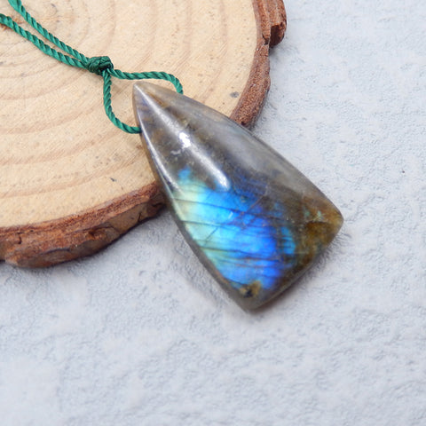 Perle pendentif naturelle en pierre précieuse de labradorite, 27 x 15 x 5 mm, 3,72 g