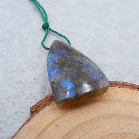 Perle pendentif naturelle en pierre précieuse de labradorite, 27 x 15 x 5 mm, 3,72 g