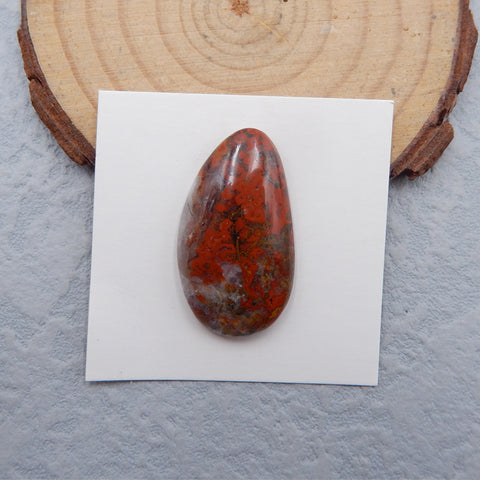 Natural Warring States Red Agate Cabochon 28X16X6mm, 4.3g