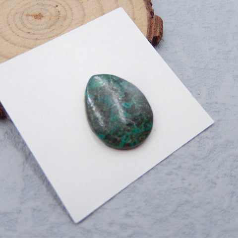 1 cabochon de pierres précieuses ovales à dos plat en variscite naturelle, 20 x 15 x 3 mm, 2,2 g.