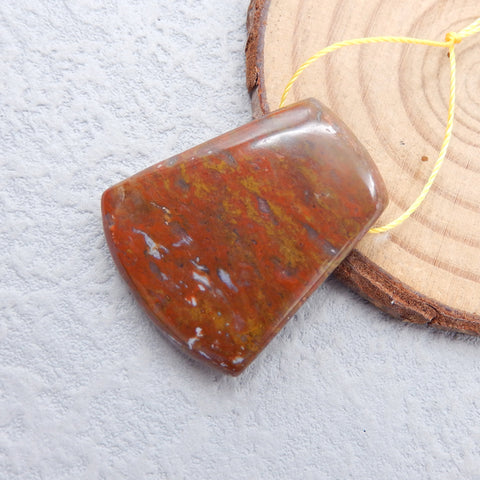 Natural Ocean Jasper Pendant Bead 31x26x7mm, 10.3g