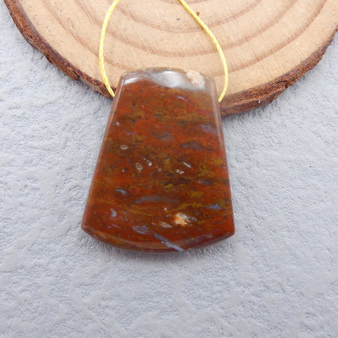 Natural Ocean Jasper Pendant Bead 31x26x7mm, 10.3g