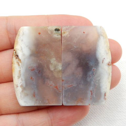 Nugget Agate Earrings Stone Pair, stone for earrings making, 36x23x3mm, 12.1g - MyGemGarden