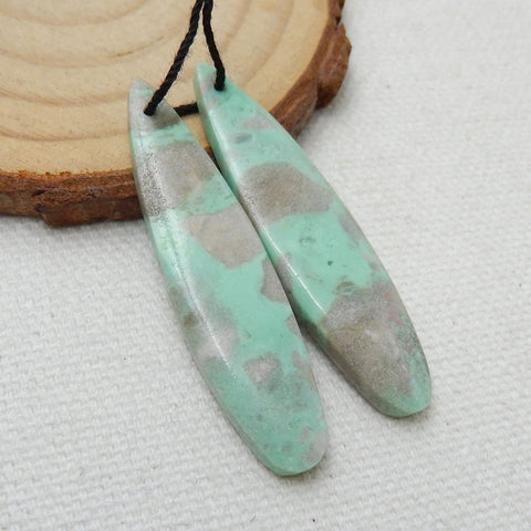 New, Turquoise Teardrop Earrings Pair, stone for Earrings making, 41x10x4mm, 5.4g - MyGemGarden