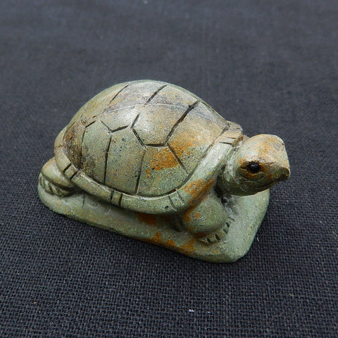 Turquoise Gemstone Turtle Carved Ornament, 51x42x25mm, 64.8g - MyGemGarden