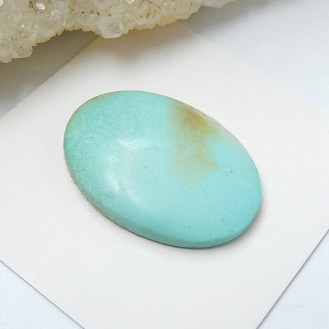 Natural Turquoise Oval Flatback Gemstone Cabochon, 25x18x4mm, 13ct - MyGemGarden