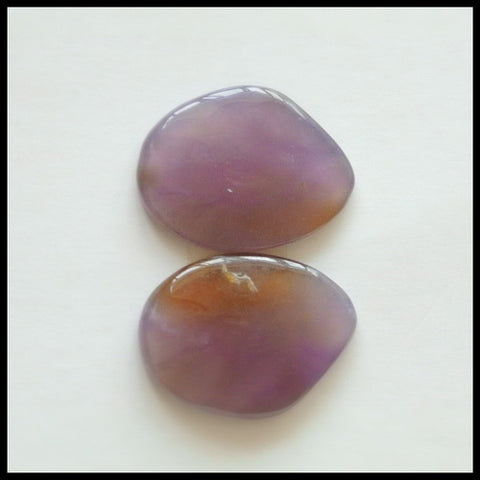 Natural Amethyst Gemstone Cabochon Pair 17x13x3mm,2.3g - MyGemGarden