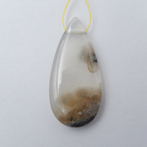 Agate Gemstone Natural Pendant Bead, 41x19x7mm, 8.6g - MyGemGarden