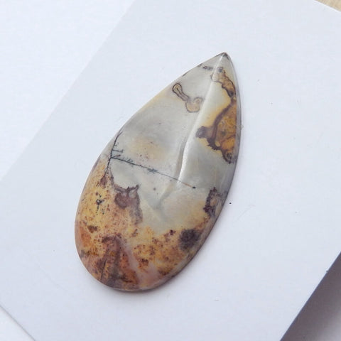 Natural Chohua Jasper Teardrop Gemstone Cabochon, 39x21x5mm, 7.05g - MyGemGarden