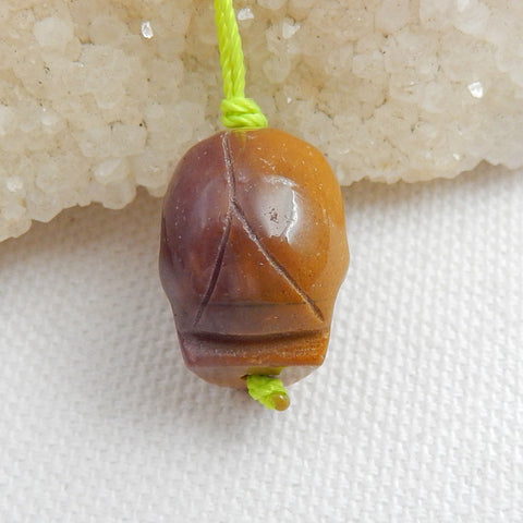 Natural Mookaite Jasper Carving Skull Pendant, 18x15x13mm, 5.2g - MyGemGarden