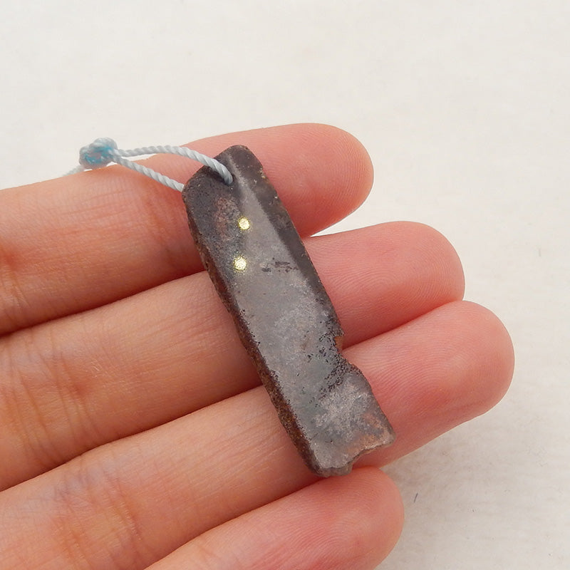 Raw Ghost Quartz drilled Pendant Stone, 35x10x5mm, 2.4g