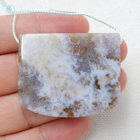 Natural Ocean Jasper Drilled Pendant Bead, 38x31x7mm, 18.2g - MyGemGarden