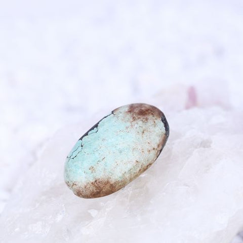 Fashion Turquoise Gemstone Jewelry Oval Pendant bead for Necklace 29x11x10mm6.4g - MyGemGarden