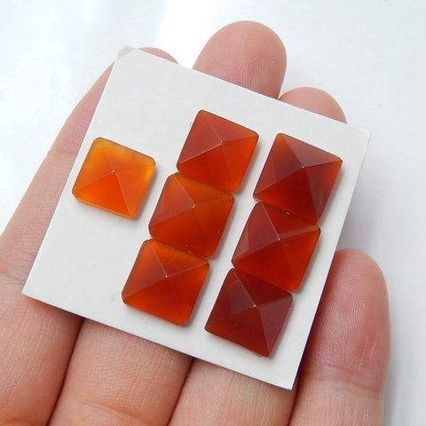 7 pcs Red Agate Gemstone Cabochons, 10x6mm, 6.12g - MyGemGarden