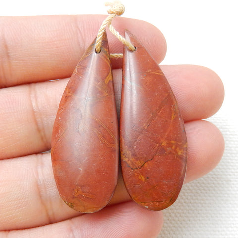 Natural Multicolor Picasso jasper Earrings Pair, stone for Earrings making, 40X15X6mm, 8.7g - MyGemGarden