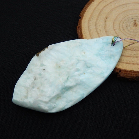 New, Natural Hemimorphite Gemstone Pendant Bead, 67x37x10mm, 27.2g - MyGemGarden