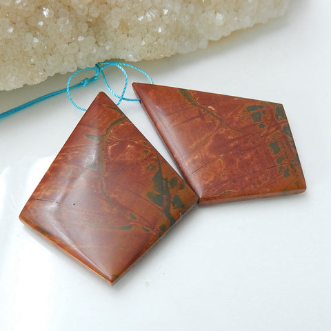 Natural Multi-Color Picasso jasper Earrings Pair, stone for Earrings making, 51x37x4mm, 20.5g - MyGemGarden