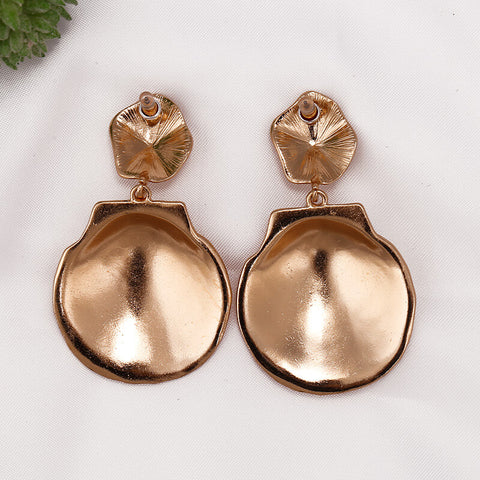 Gold-plated alloy Shell shape earrings pair, 22.8g - MyGemGarden