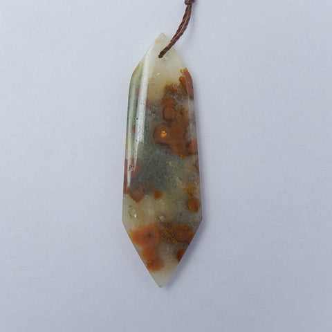 Ocean Jasper Gemstone Natural Pendant Bead, 44x14x4mm, 3.8g - MyGemGarden