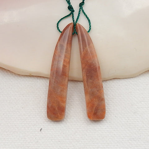 Sunstone Earrings Stone Pair, stone for earrings making, 40x8x4mm, 4.7g - MyGemGarden