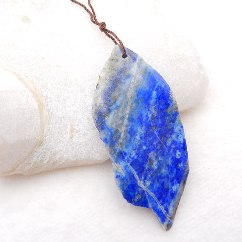 Natural Lapis Lazuli Pendant Bead 65x30x5mm, 16.5g