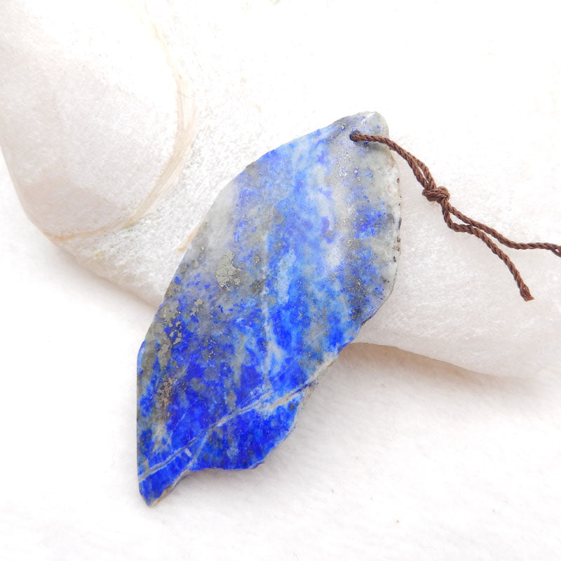 Nugget Lapis Lazuli Matériau Pierre précieuse Pendentif Perle, 65x30x5mm, 16.5g