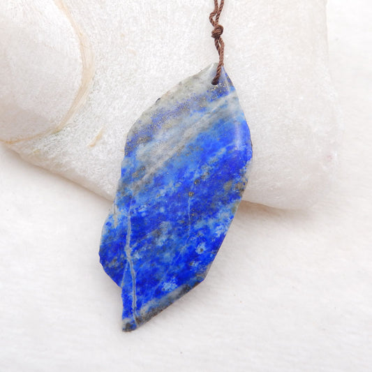 Natural Lapis Lazuli Pendant Bead 65x30x5mm, 16.5g