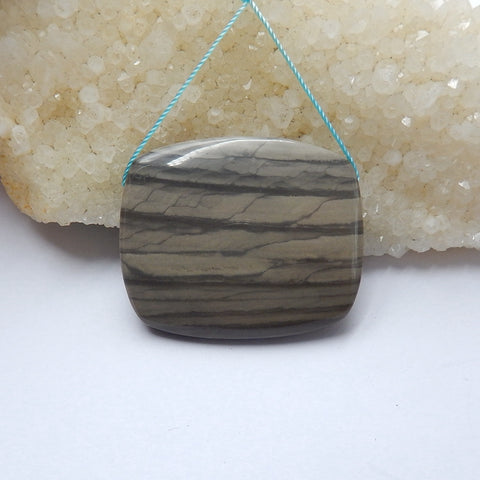 Wave Jasper drilled Gemstone Pendant Bead, 35x42x9mm, 22.4g - MyGemGarden