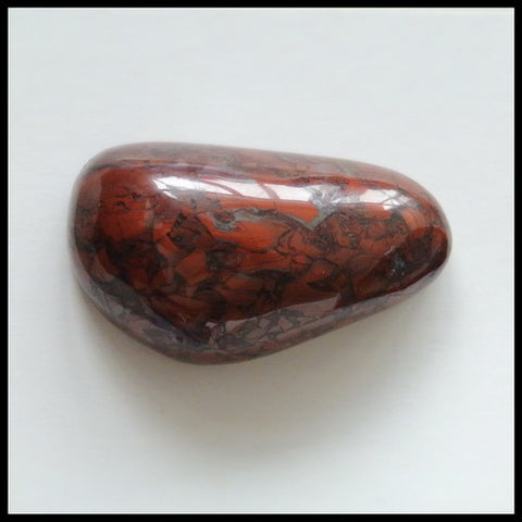 Natural Warring States Red Agate Gemstone Cabochon, 28x16x10mm, 8.8g - MyGemGarden