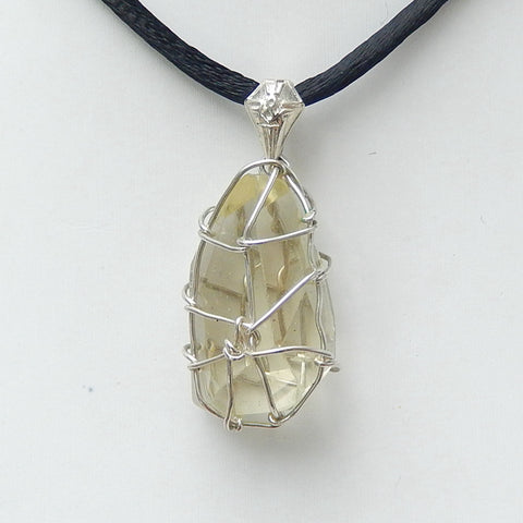 Sterling Silver 925 With crystal Gemstone Pendant, Gorgeous Pendant, 28x16x13mm, 6.9g - MyGemGarden