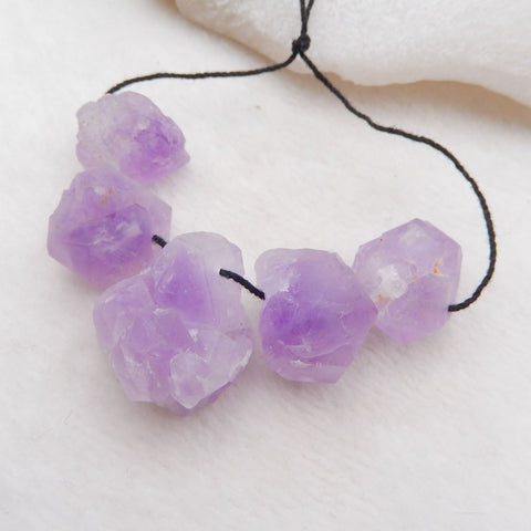 5 PCS Naturral Amethyst Pendant Beads ,22x20x18mm, 18x15x10mm, 25.2g