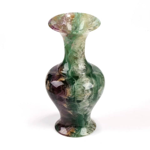 Beautiful Rainbow Fluorite Vase, Collection of treasures, Gemstone Collection, Valuable Vase, 41.6cmx8cmx21cm - MyGemGarden