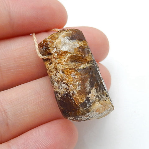 Natural Tourmaline Gemstone Pendant, Nugget Pendant, Tourmaline Pendant, 28x15x14mm, 10.5g - MyGemGarden