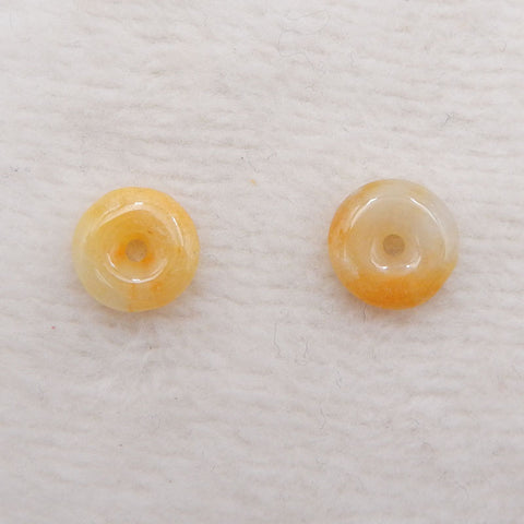 Natural Yellow Jade Earring Beads 10mm