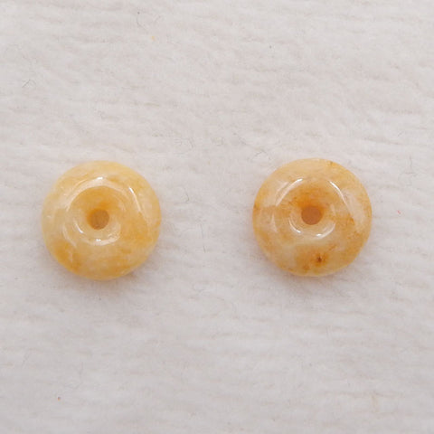 Natural Yellow Jade Earring Beads 10mm