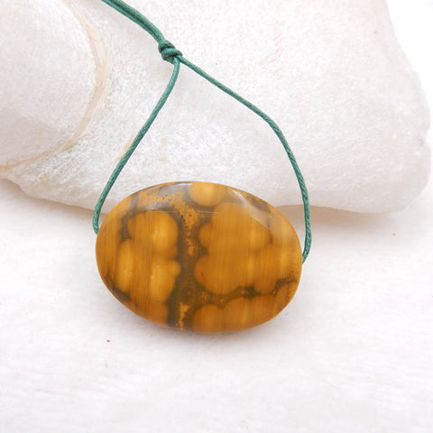 Natural Ocean Jasper Pendant Bead 35X25X9mm, 13g