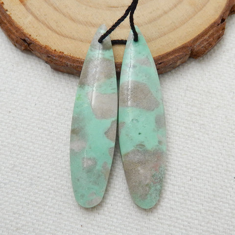 New, Turquoise Teardrop Earrings Pair, stone for Earrings making, 41x10x4mm, 5.4g - MyGemGarden