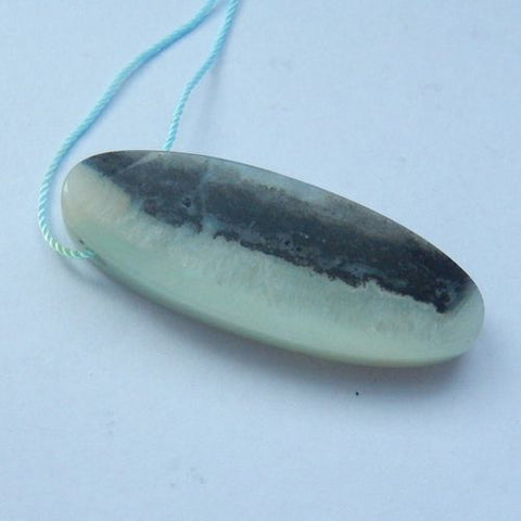 Natural Stone Carved Amazonite fashion Pendant, 42x11x8mm, 8.5g - MyGemGarden