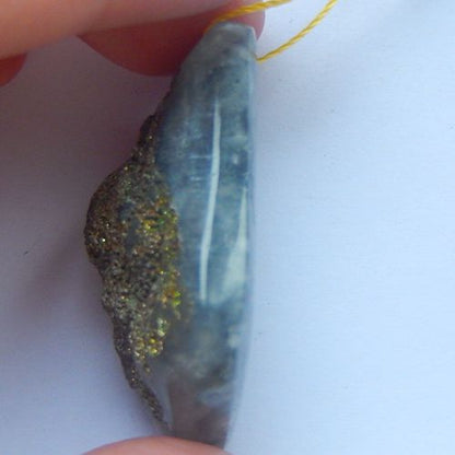 Nugget Fluorite With Iron Ore Natural Pendant Bead, 34x24x14mm, 14.2g - MyGemGarden