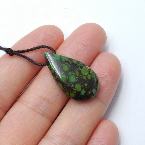 Natural Turquoise Drilled Teardrop Pendant Bead, stone for jewelry making, 25x13x6mm, 3.1g - MyGemGarden