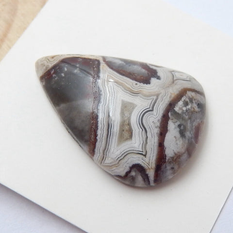 Natural Crazy Lace Agate Teardrop Gemstone Cabochon, 28x20x7mm, 4.81g - MyGemGarden