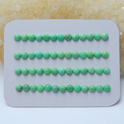 52 PCS Natural Round Turquoise Gemstone Cabochons,4x2mm, 2.3g - MyGemGarden