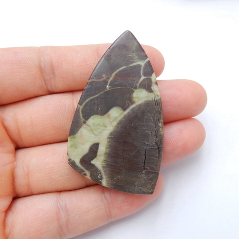 Natural Mushroom Jasper Gemstone Cabochon, 51x29x6mm, 12.2g - MyGemGarden