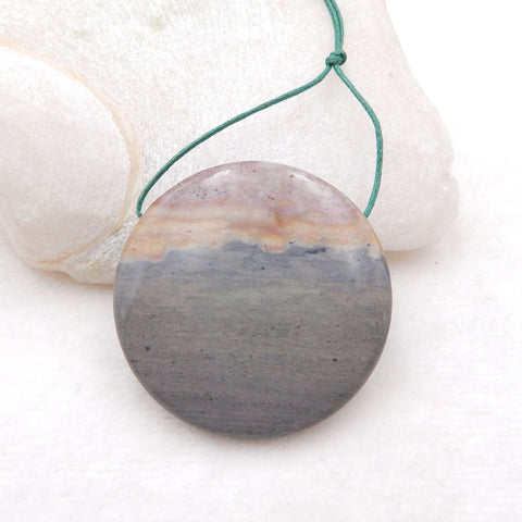 Natural Wave Jasper Pendant Bead 50X9mm, 38.4g