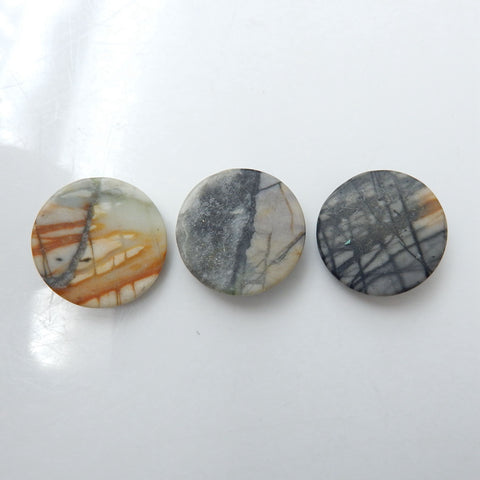 Natural Carved Picasso Jasper Faces Gemstone Cabochon, 18x5mm - MyGemGarden